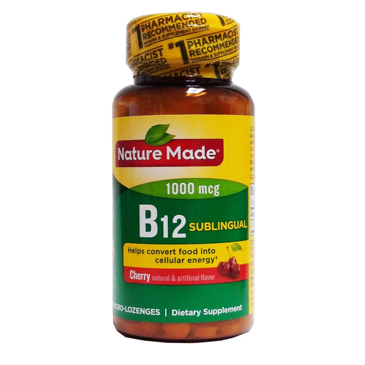 Nature Made B12 1000 mcg Micro-Lozenges Cherry Flavor 50 Count, 1 Bottle Each, By Pharmavite