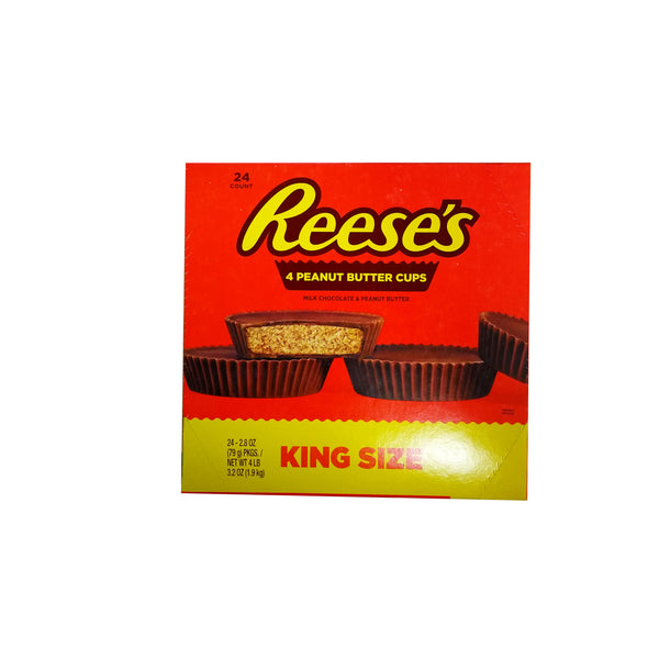Reese's King Size Peanut Butter Cups, 24 Count Packs, Case Of 6, By The Hershey Company