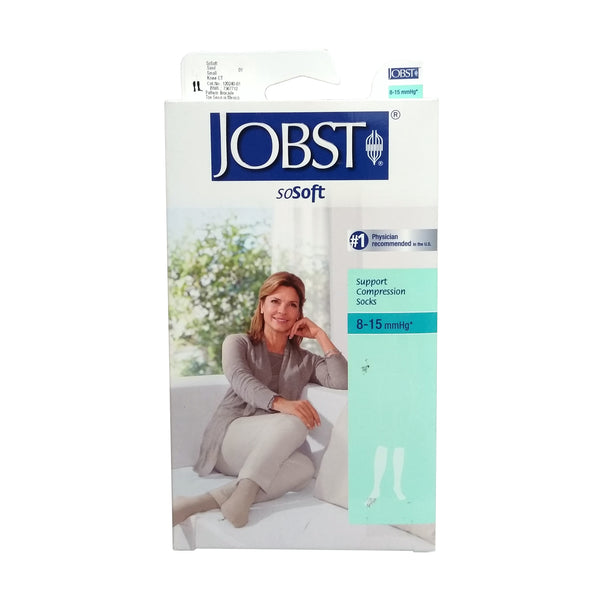 SoSoft Women's Knee High Support Compression Socks, Small, Sand Color, 8-15 mmHg, 1 Pair Each,  By Jobst