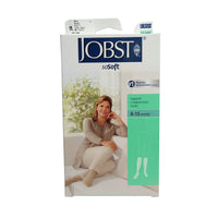SoSoft Women's Knee High Support Compression Socks, Medium Size, White, 8-15 mmHg, 1 Pair Each
