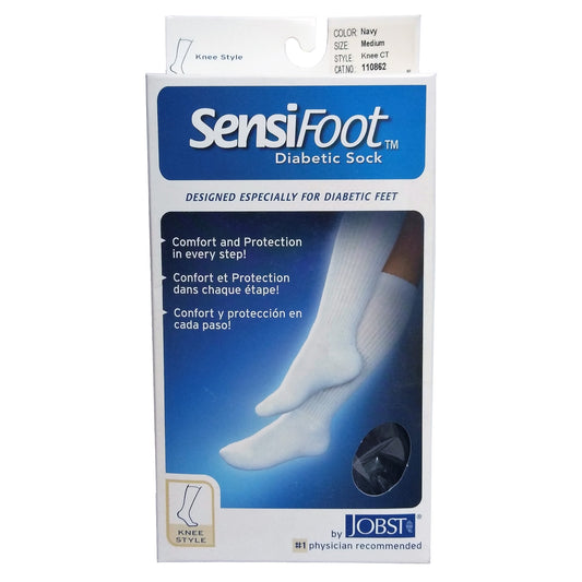 SensiFoot Diabetic Socks, Knee-Hi, Medium, Navy, 1 Pair Each, By BSN Medical