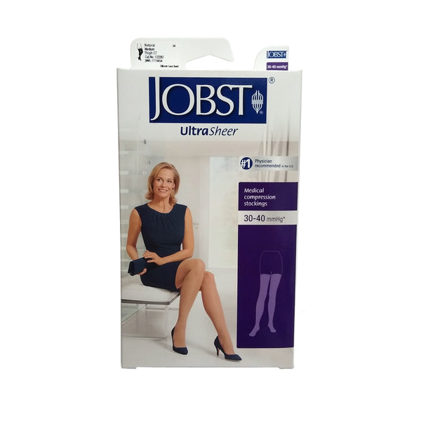 Ultra Sheer Thigh High Compression Stockings, Medium, Natural, 30-40 mmHg, 1 Each, By Jobst