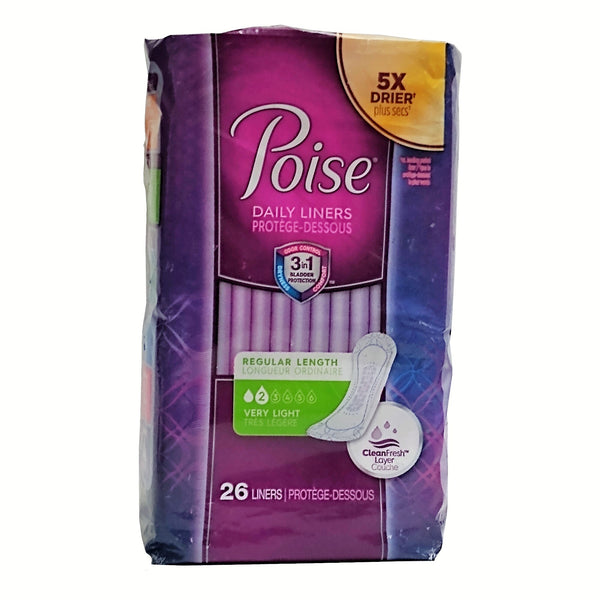 Poise Liners Regular Strength, 1 Package, 26 Each, By Kimberly-Clark Global Sales, LLC