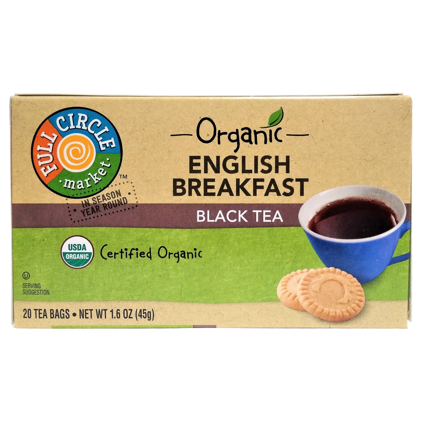 Full Circle Market Organic English Breakfast Black Tea, 20 Ct., 1 Box Each, By Topco Associates