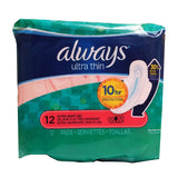 Always Ultra-Thin Maximum Protection Pads, 12 Ct., 1 Pack Each, By P&G