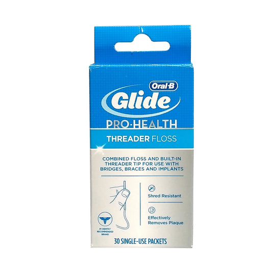 Oral B Glide, Pro-Health Threader Floss, 30 Count, 1 Box Each, By Proctor & Gamble