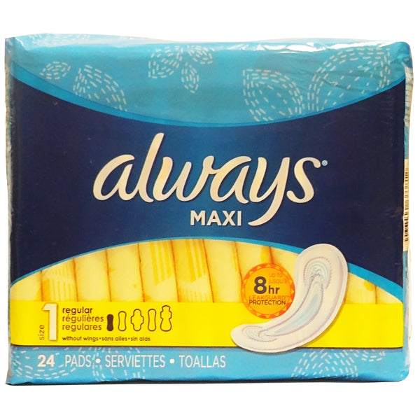 Always Maxi Pads, 8 Hour Protection, 24 Ct., 1 Pack Each, By P&G