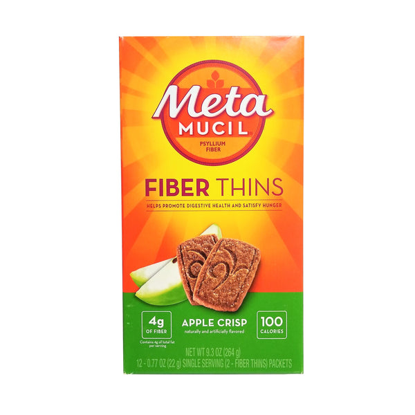 Metamucil Fiber Thins Dietary Fiber Supplement, Apple Crisp Flavored, 12 Count, 1 Pack Each,  By P&G