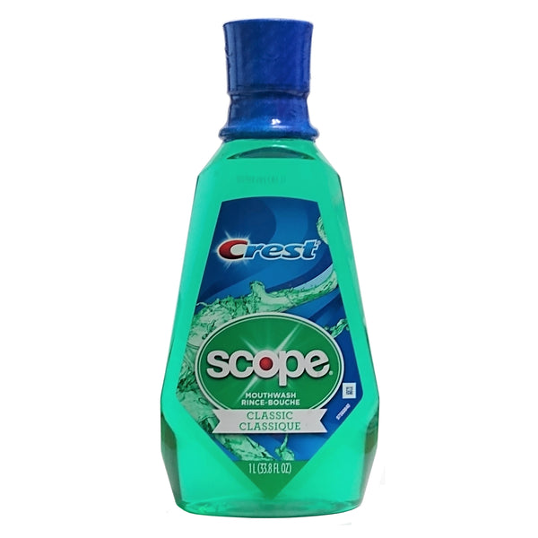 Crest Scope Classic Mouthwash 33.8 FL OZ(1L), One Bottle, By Proctor and Gamble