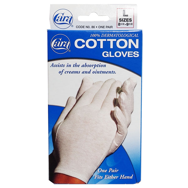 Cara Cotton Gloves, 8 1/2-9 1/2, One Pair, 1 Pack Each, By Cara