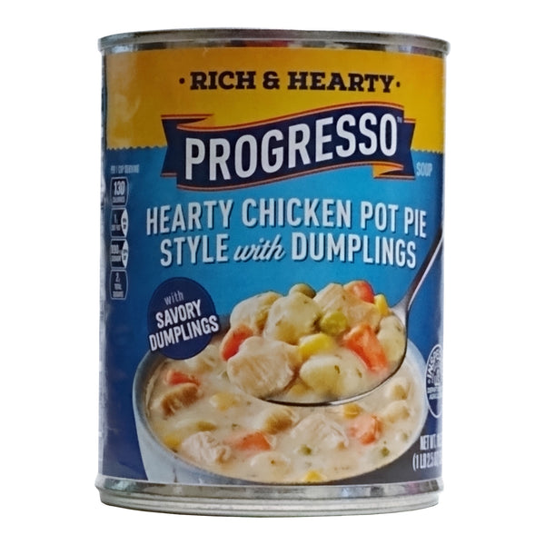Progresso Soup, Rich & Hearty, Hearty Chicken Pot Pie Style with Dumplings, 18.5 oz., 1 Can Each, By General Mills