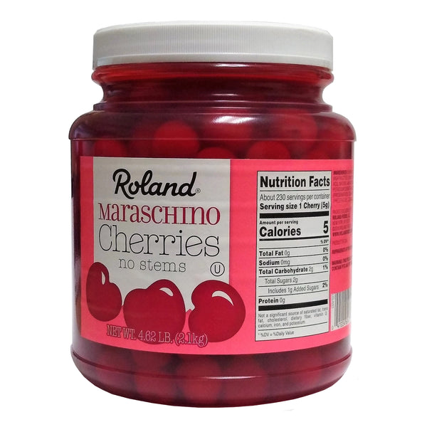 Roland Maraschino Cherries Without Stem 4.62LBS, By Roland Foods LLC