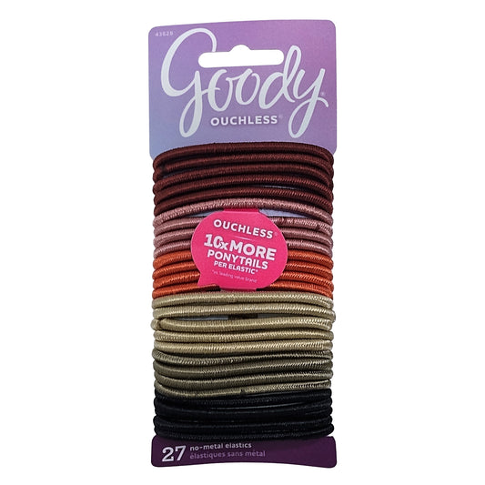 Goody Ouchless Elastics, 27 Ct, Earth Tone Colors, 1 Each, By Newell Rubbermaid