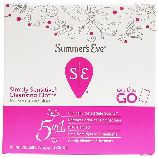 Summer's Eve On-The-Go Cleansing Cloths, 16 Cloths, 1 Box Each, By C.B.Fleet Company,Inc