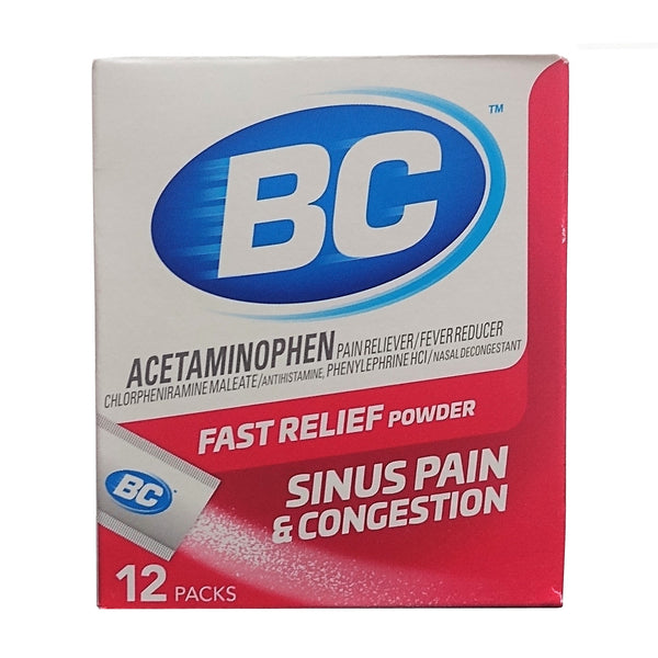 BC Acetaminophen Fast Relief Sinus Pain & Congestion, 12 Pack, 1 Each, By Medtech Products Inc.