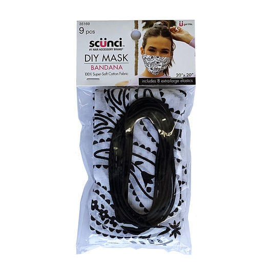 Scunci DIY Mask Bandana & Elastic Set 9pcs, 1 Kit Each, By Conair