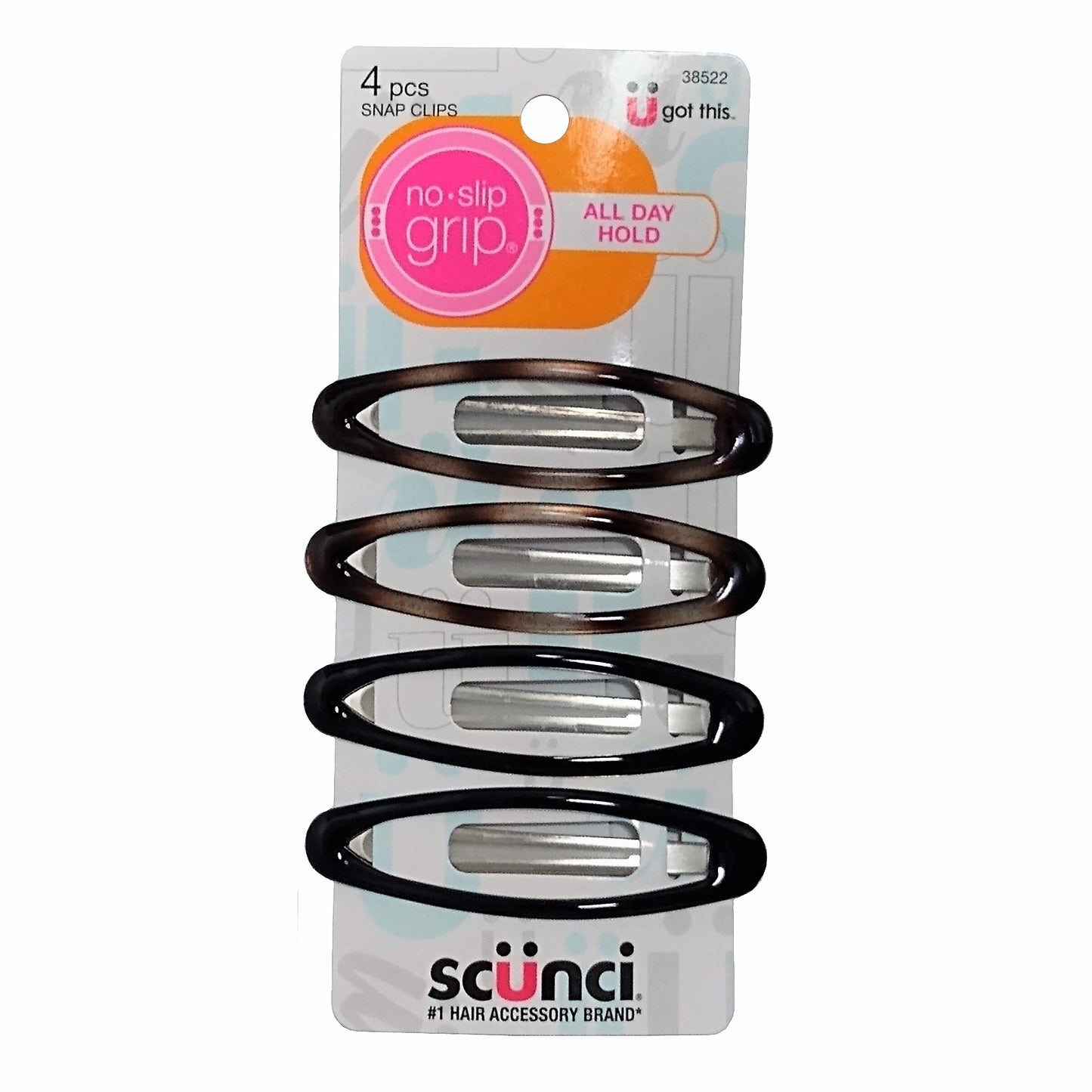 Scunci No Slip Grip Hair Clips, 4 Pack, 1 Each, By Scunci Division Conair LLC