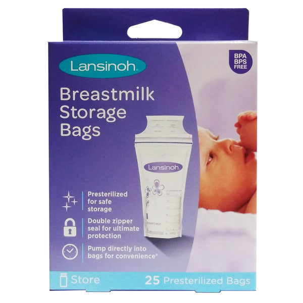 Lansinoh Breastmilk Presterilized Storage Bags 25 Count, 1 Pack Each, By Emerson Healthcare