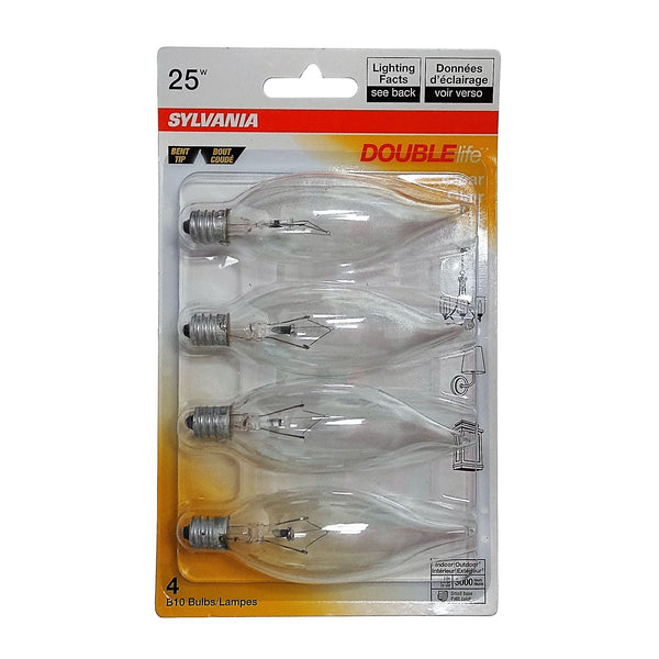 SYLVANIA 25W Double Life Clear Light Bulbs, 4 Pack, 1 Each, By Ledvance LLC