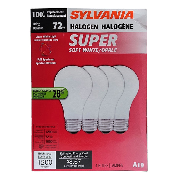 Sylvania 72W Super Soft White Light Bulb, 4 Pack, 1 Each, By Ledvance, LLC