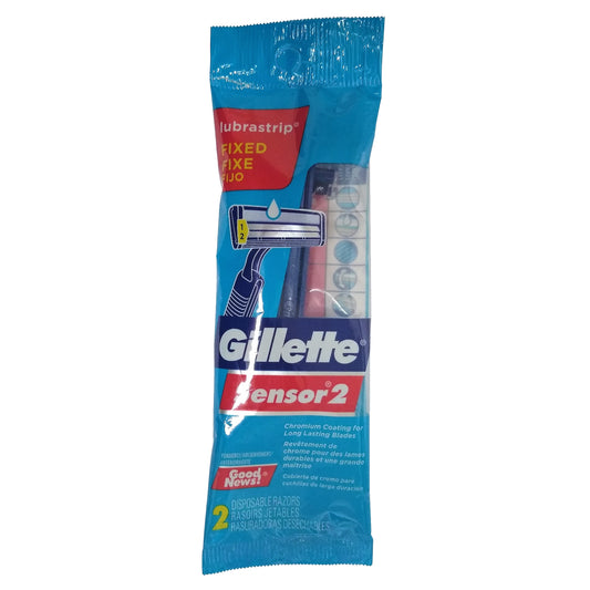 Gillette Sensor 2, 2 Disposable Razors, 1 Pack Each, By P&G