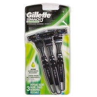 Gillette Mach3 Sensitive Men's Disposable Razors, 3 Ct., 1 Pack Each, By P&G