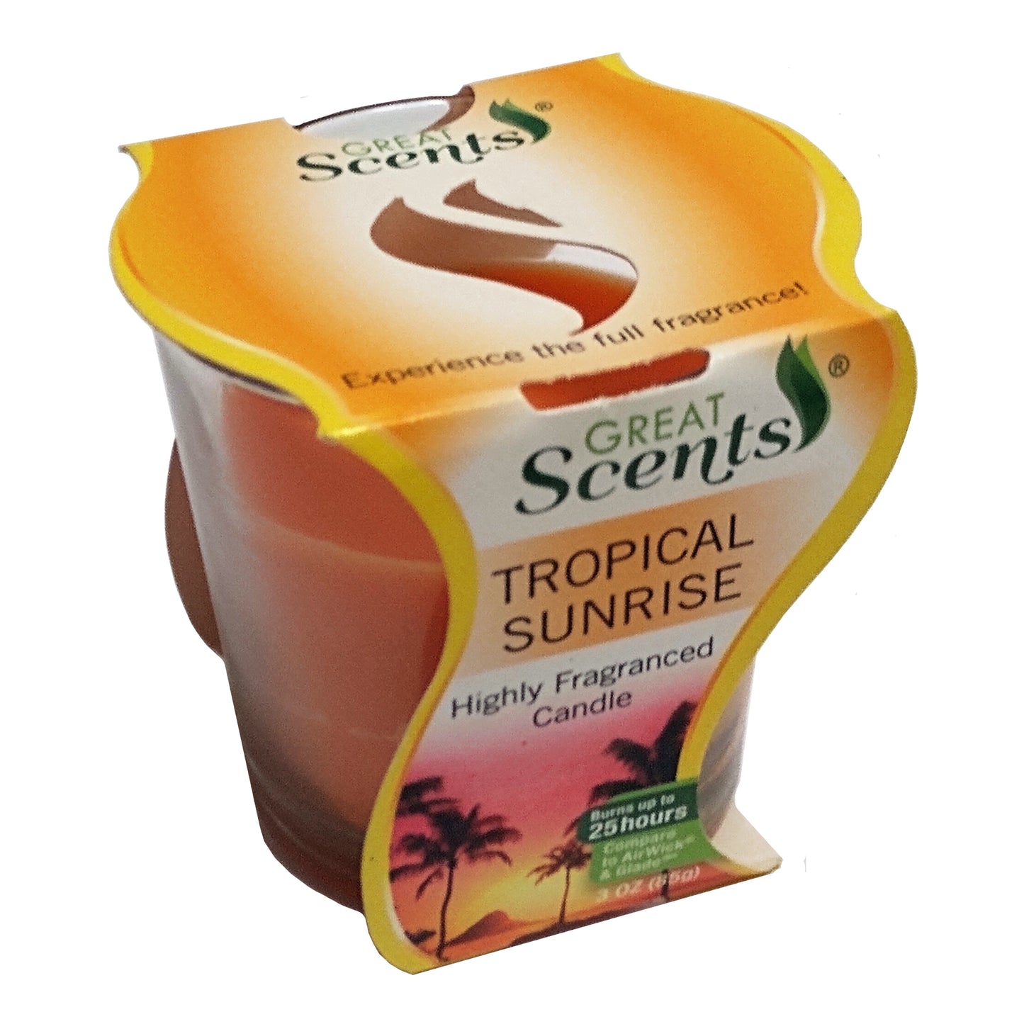 Great Scents Tropical Sunrise Candle, 3 Oz, 1 Jar Each, By Delta Brands & Products LLC