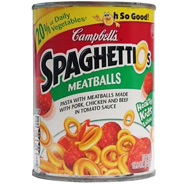 Campbell's SpaghettiOs Pasta with Meatballs, 15.6 Oz., 1 Can Each, By Campbell Soup Company