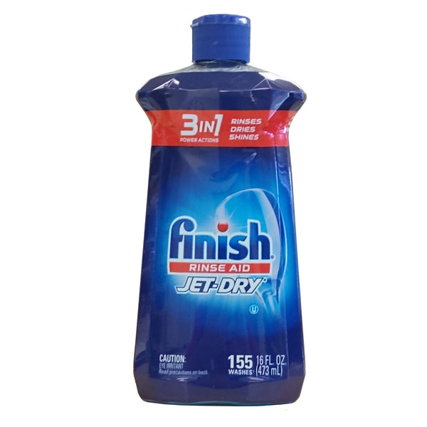 Finish 3 IN 1, Jet-Dry Rinse Aid, 155 Washes, 16oz, 1 Bottle Each, By Reckitt Benckiser