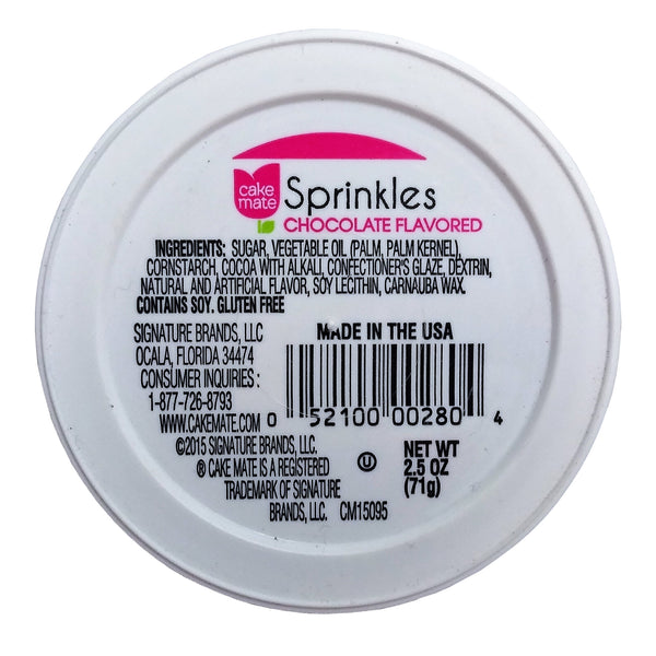Cakemate Chocolate Flavored Sprinkles 2.5oz/71g, By Signature Brands LLC