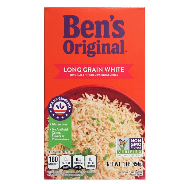 Ben's Original Long Grain White Original Enriched Parboiled Rice, 1 lb., 1 Box Each, By Mars Food