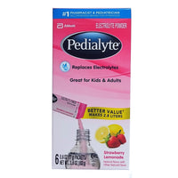 Pedialyte Electrolyte Drink Mix, Strawberry Lemonade, 0.6 oz Packets, 6 Count, 1 Box Each, By Abbott Laboratories