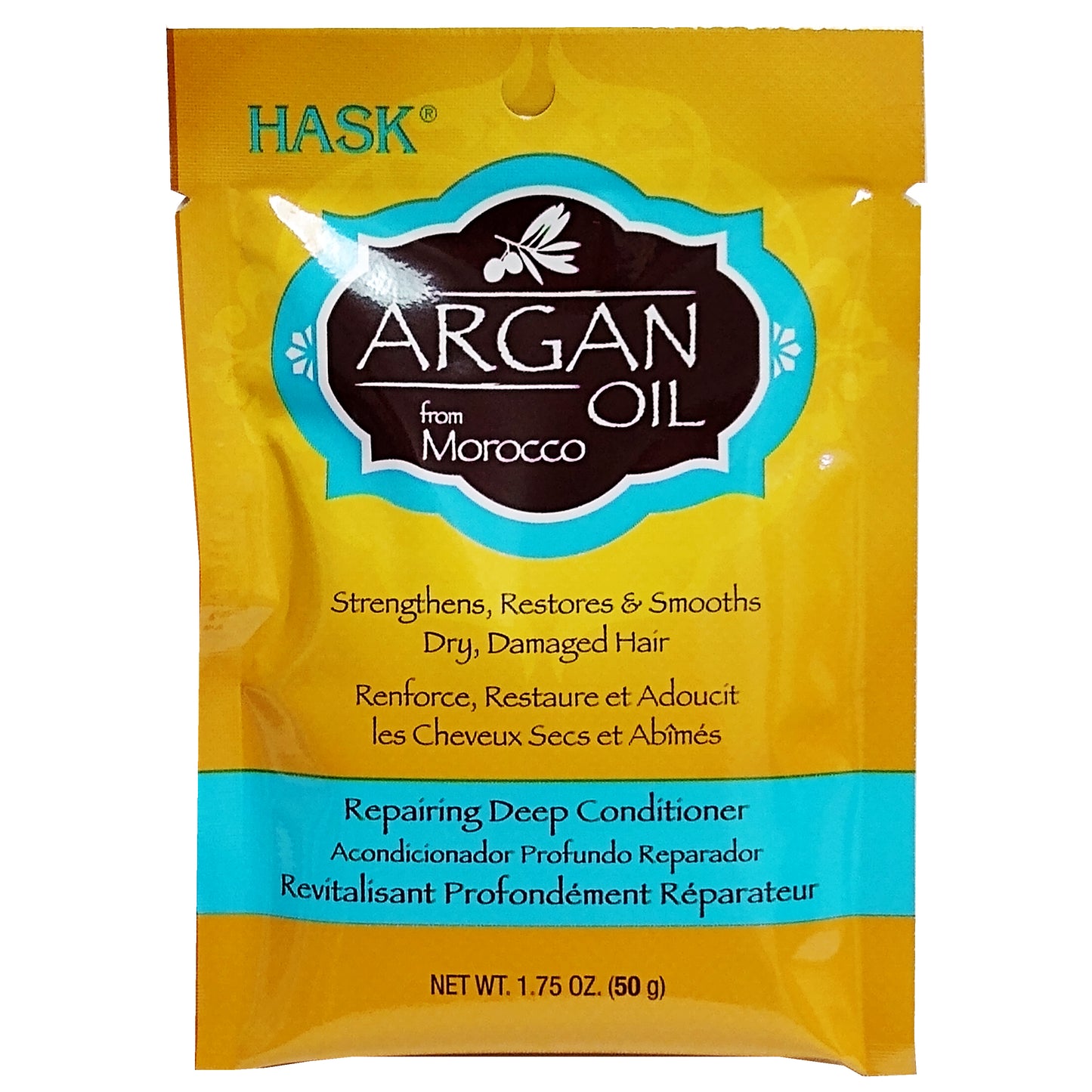 Hask Argan Oil Repairing Deep Conditioner, 1.75 Fl. Oz. Packet, 1 Packet Each, By Hask