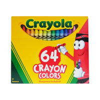 Crayola Crayons With Sharpener, Assorted Colors, 64 Ct., 1 Pack Each, By Crayola