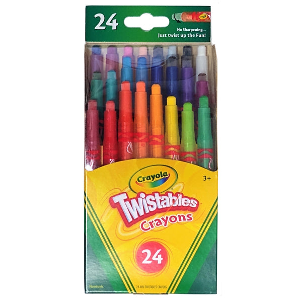 Crayola Erasable Twistable Crayons, 24 Ct., Assorted Colors, 1 Box Each, By Crayola