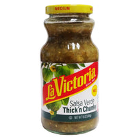 La Victoria Thick 'N Chunky Medium Salsa Verde 16 Oz, 1 Each, By MegaMex Foods