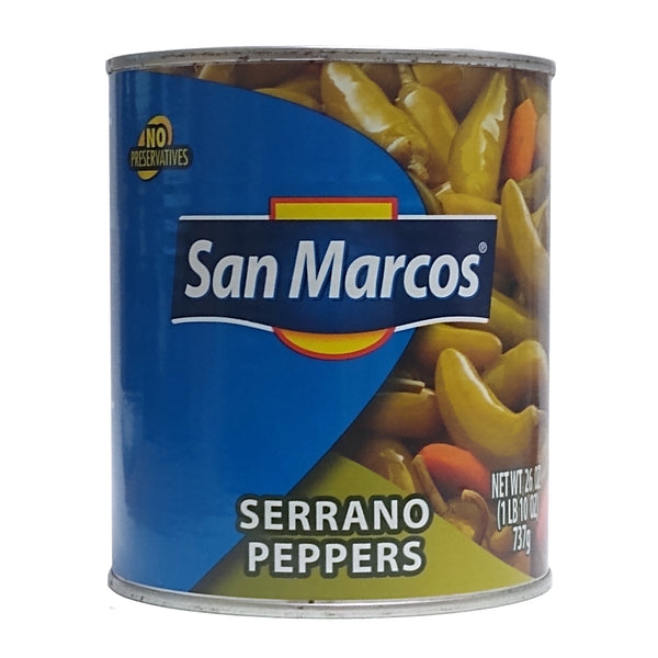 San Marcos Serrano Peppers, 26 oz, 1 Can Each, By San Marcos