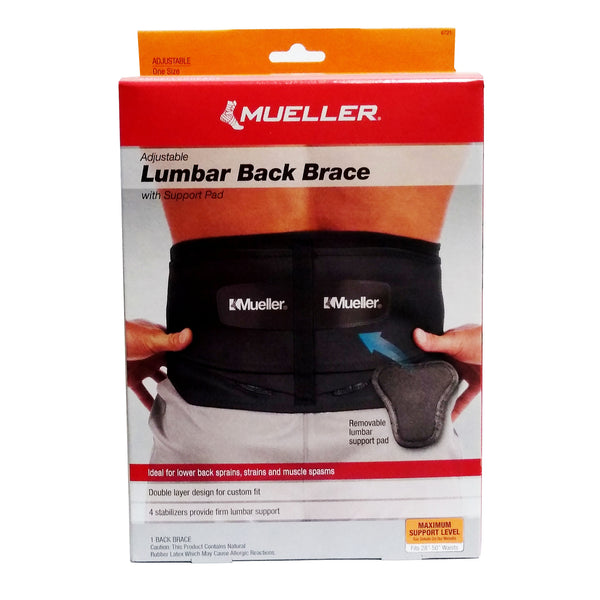 Mueller Adjustable Lumbar Back Brace With Support Pad, 1 Each, By Mueller Sports Medicine