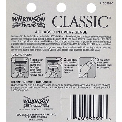 Wilkinson Sword Classic Double Edge Blades 5 Blades, One Card, By Edgewell Personal Care LLC