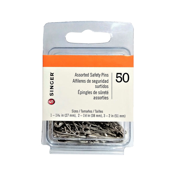 Singer Assorted Safety Pins, Multisize, 50 Count, 1 Each, By Singer Corporation