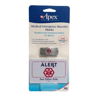 Apex Medical Emergency Bracelet (Blank) #74017, One Each, By Carex