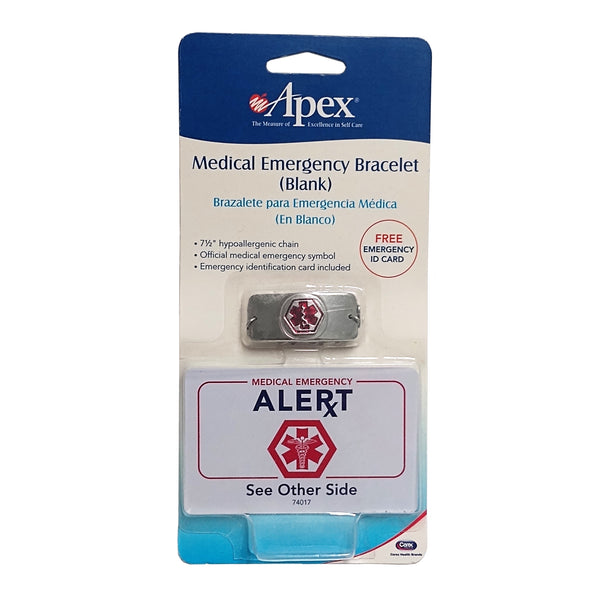 Apex Medical Emergency Bracelet (Blank) #74017, One Each, By Carex