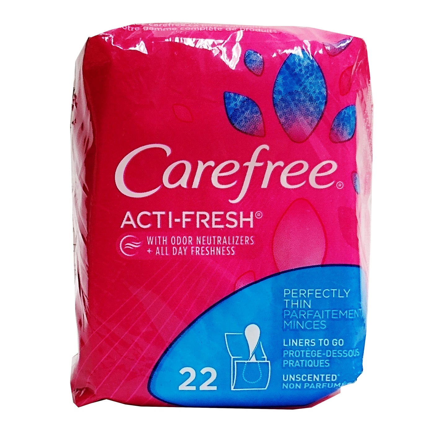 Care Free Acti-Fresh Unscented Liners, 22 Ct., 1 Pack Each, By Edgewell Personal Care