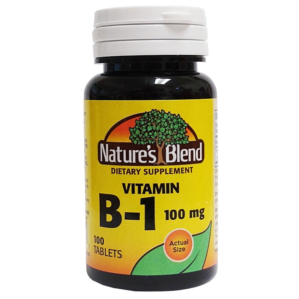 Nature's Blend Vitamin B-1 100 mg 100 Tablets, 1 Bottle Each, By National Vitamin Company