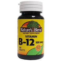 Nature's Blend Vitamin B-12 100 mcg 100 Tablets, 1 Bottle Each, By National Vitamin Company
