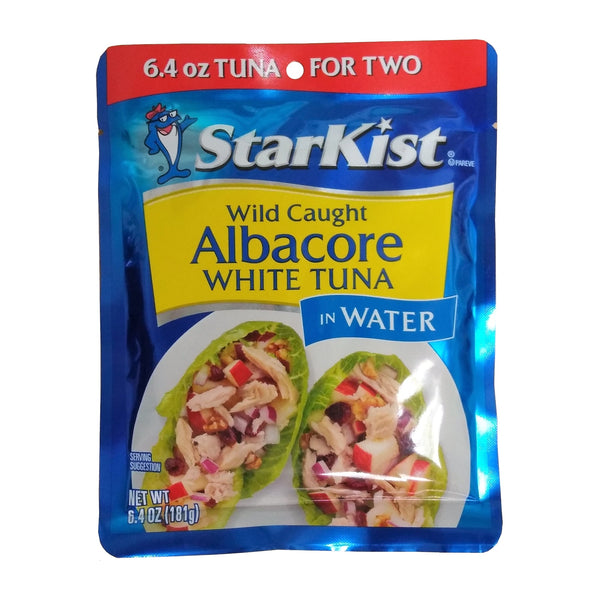 Starkist Wild Caught Albacore White Tuna in Water, 6.4 oz, Twelve Pouches, By Starkist Co.