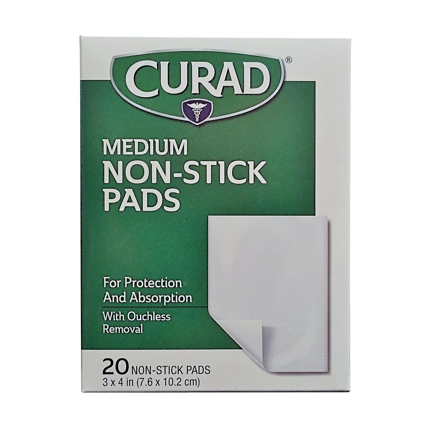 Curad Medium Non-Stick Pads, 3x4, 20 Ct., 1 Box Each, By Medline