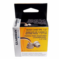 Guardian Gray Quad Cane Tips, 1/2", Set Of 4, 1 Box Each, By Medline