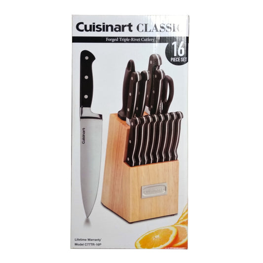 Cuisinart Classic Forged Triple-Rivet Cutlery, 16 Piece Block Set, 1 Each, By Cuisinart