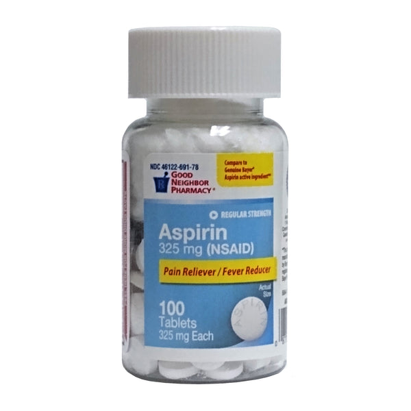 Good Neighbor Pharmacy Aspirin (NSAID), 1 Bottle, 100 Tablets, By AmerisourceBergen